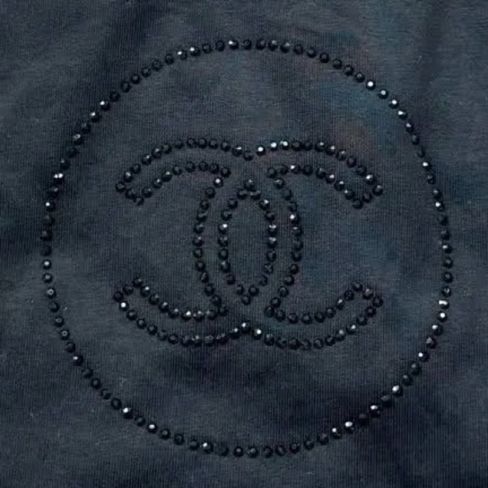Chanel Beaded CC Logo Tee